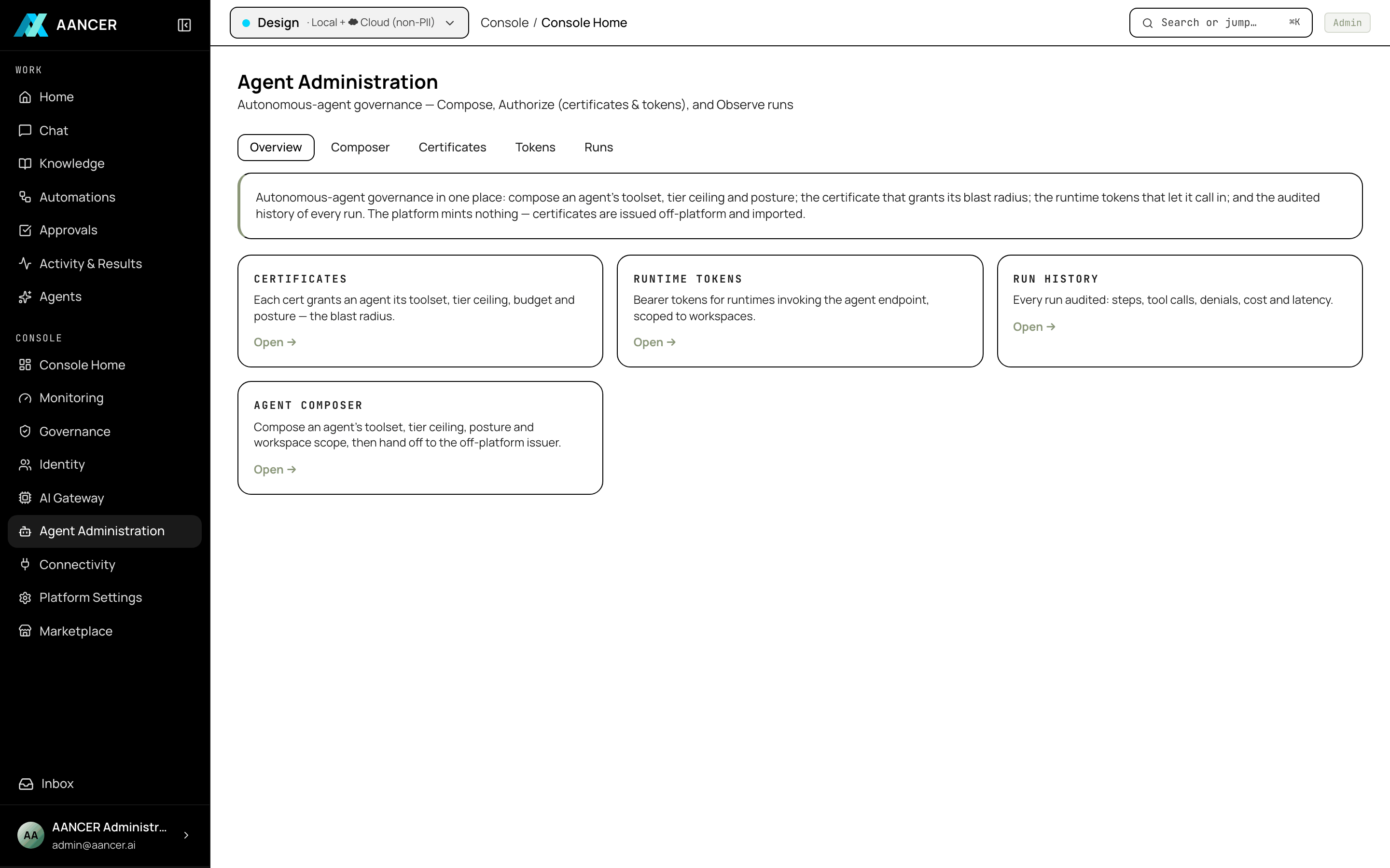 Agent certificates